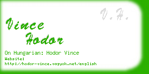 vince hodor business card